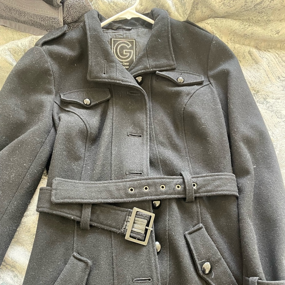 Black peacoat / trench coat